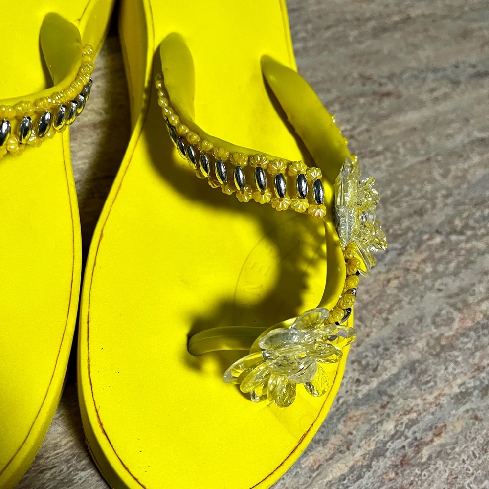 Bcbgeneration Yellow Platform Flip Flop Sandals - image 5